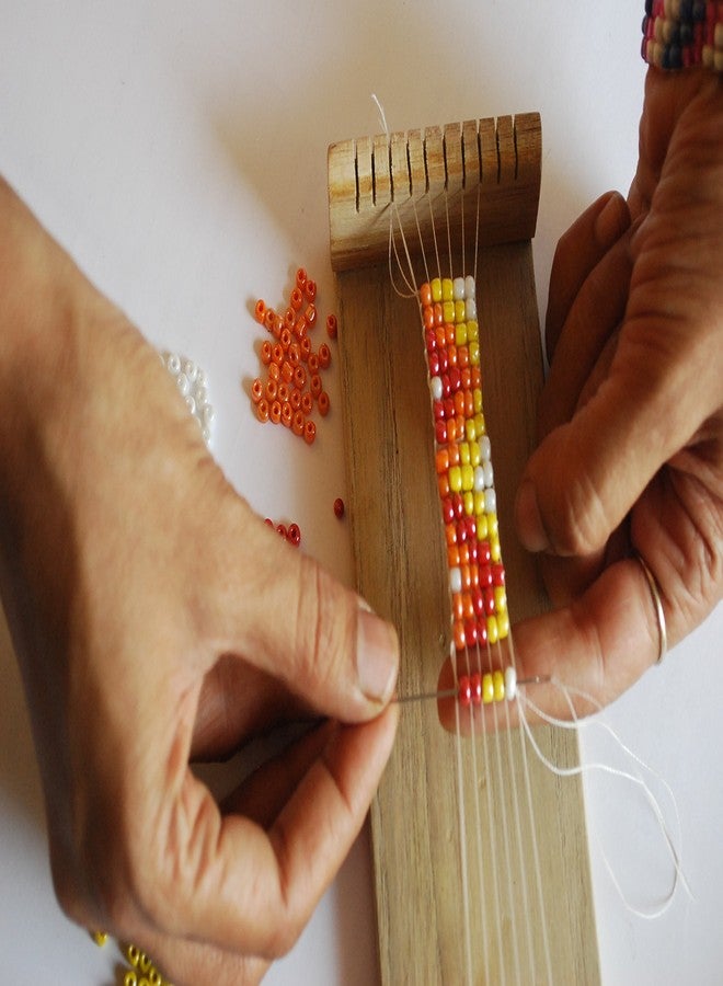 Active Hands DIY Bead Loom Craft Kit with Portable Wooden Loom, Fasteners, Yarn and Glass Beads - Image 4